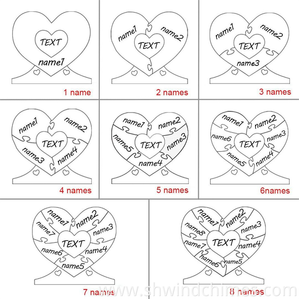 Personalized Wooden Heart Puzzle